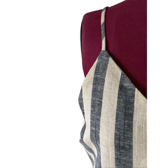 Anthropologie ASTR The Label Women's Wrap Crop Top Navy Tan Stripe Size L - Picture 8 of 10